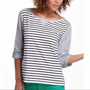 Anthropologie Postmark Striped Black and White Top